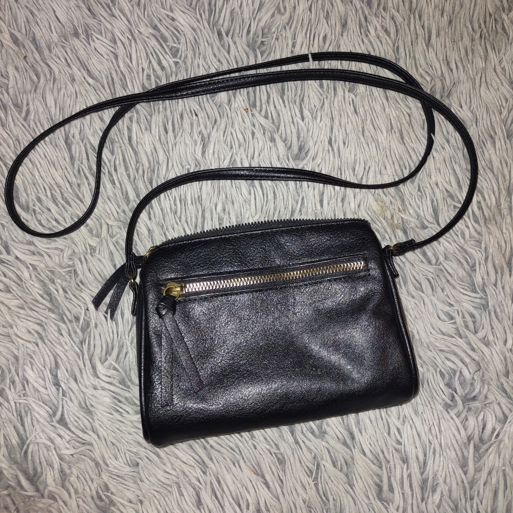 Black Leather Crossbody Bag